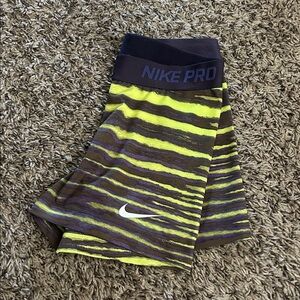 Nike Pro tiger striped spandex shorts